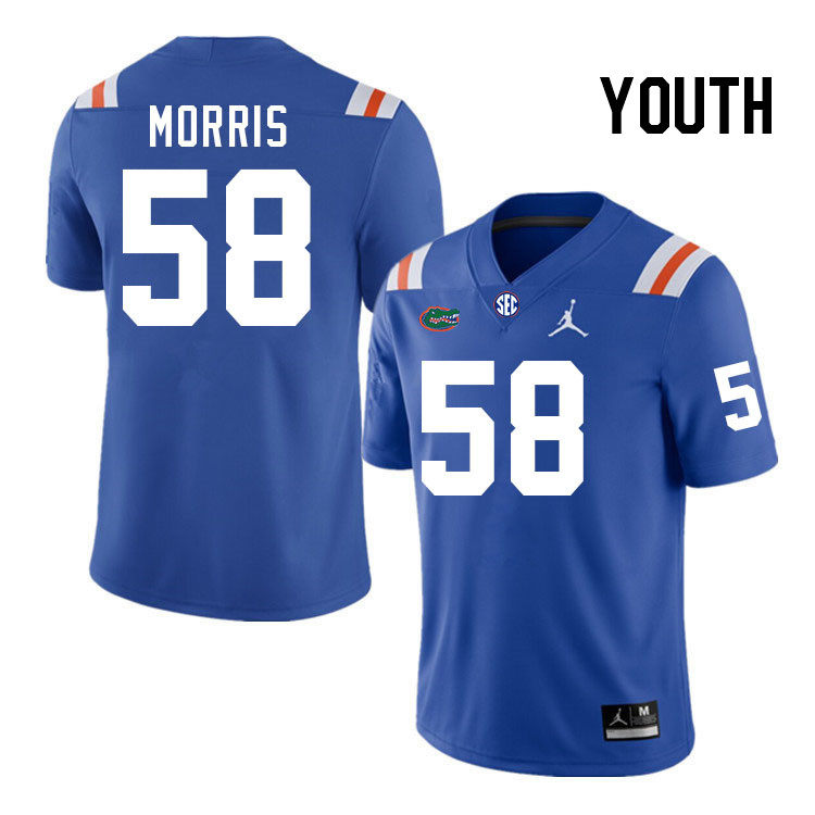 Youth #58 Andre Morris Florida Gators College Football Jerseys Stitched-Throwback